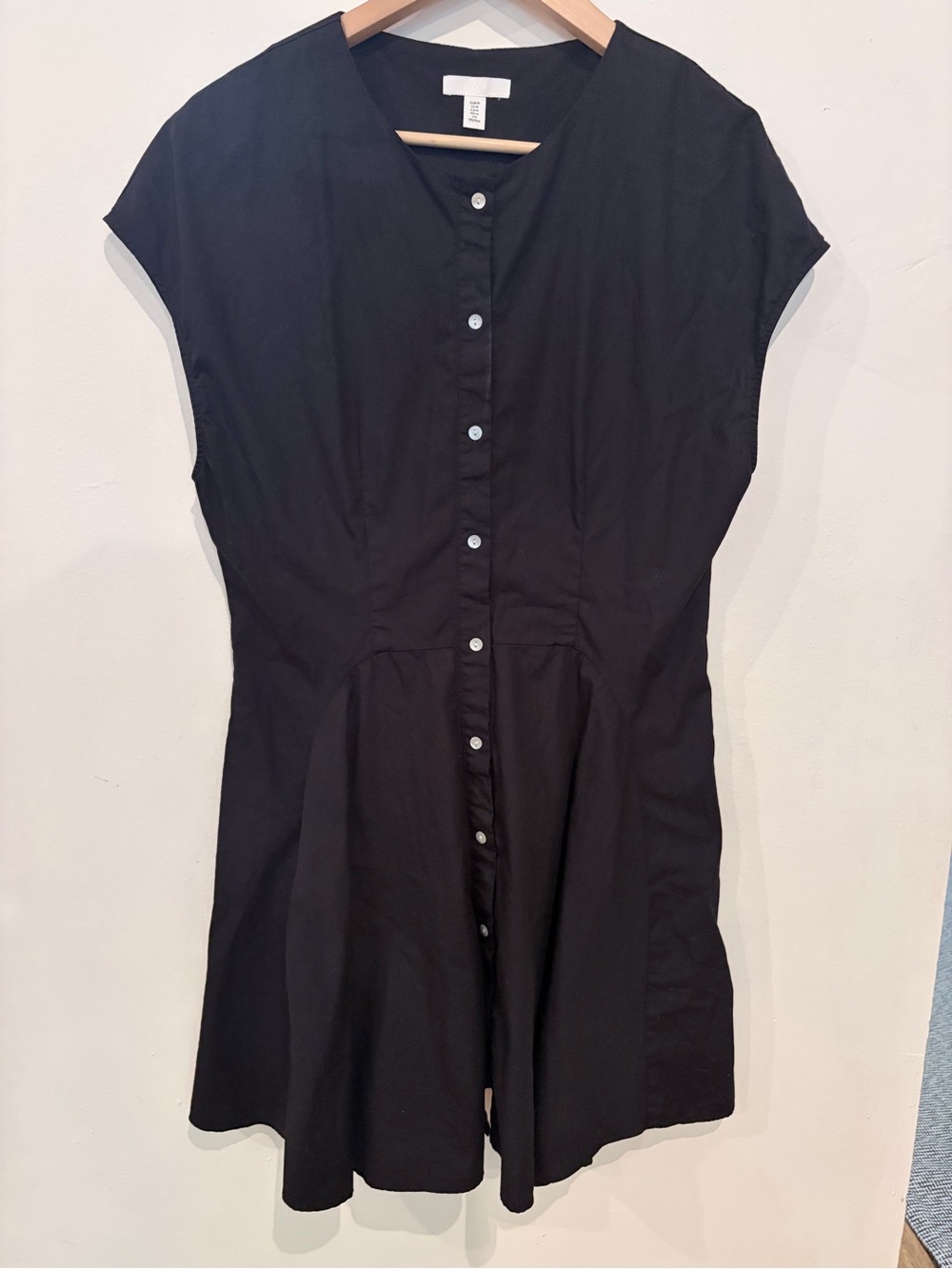 H&M Black Button-Front Women’s Dress - size medium